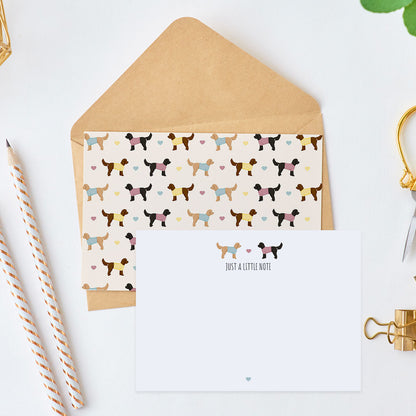 Cockapoo and Hearts Notecard Set