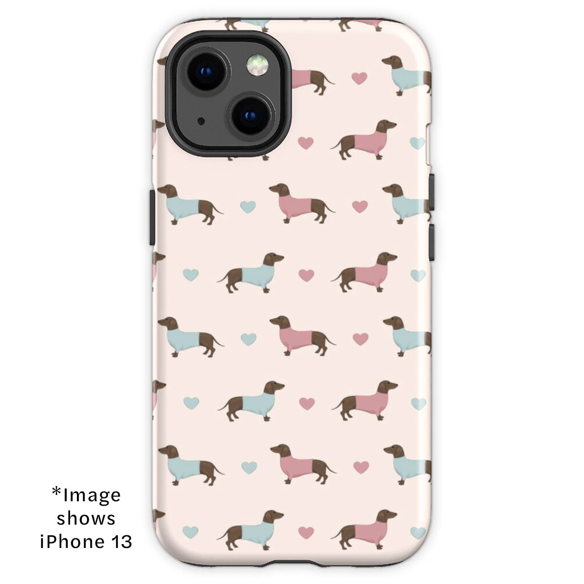Dachshunds and Hearts Tough iPhone Case
