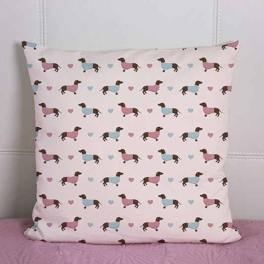 Dachshunds and Hearts Cushion