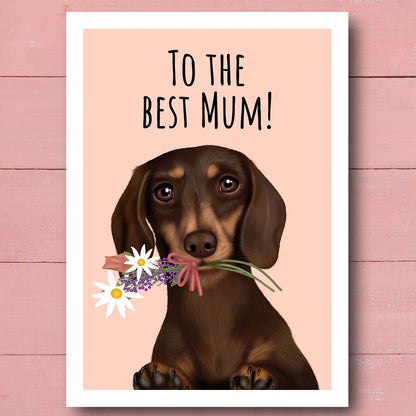Dachshund Best Mum Card