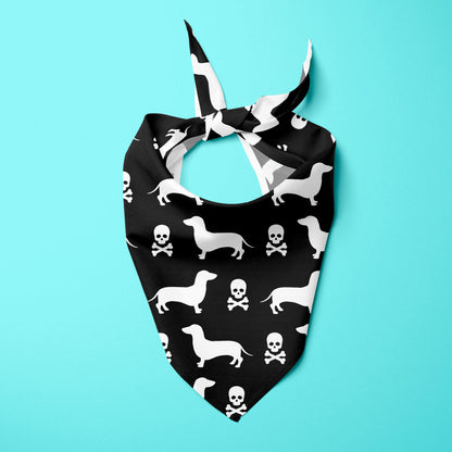 Dachshunds and Skulls Halloween Edition Dog Bandana