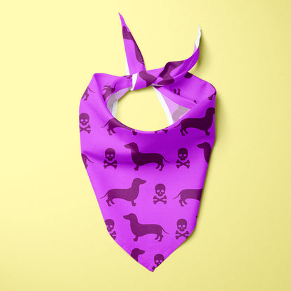 Dachshunds and Skulls Halloween Edition Dog Bandana