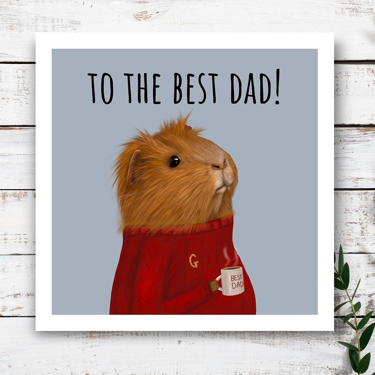 Guinea Pig "Best Dad Ever" Card