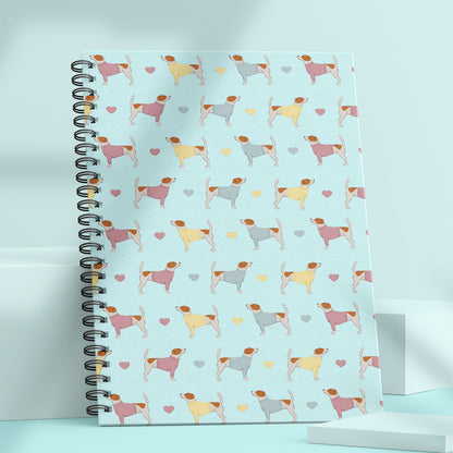 Jack Russells and Hearts Patterned Notebook