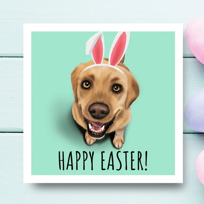 Yellow Labrador Happy Easter Card