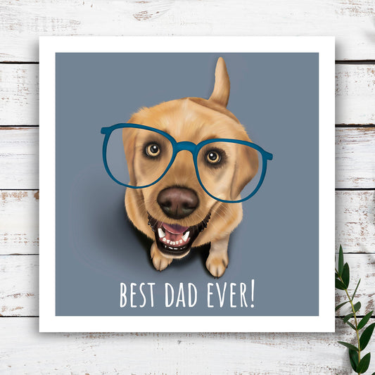 Yellow Labrador "Best Dad Ever" Card