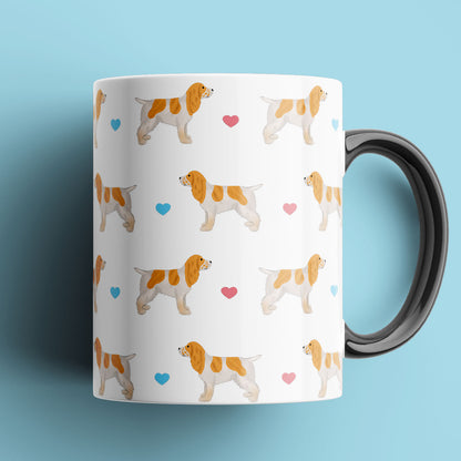 Lemon Roan Cocker Spaniel and Hearts Patterned Mug
