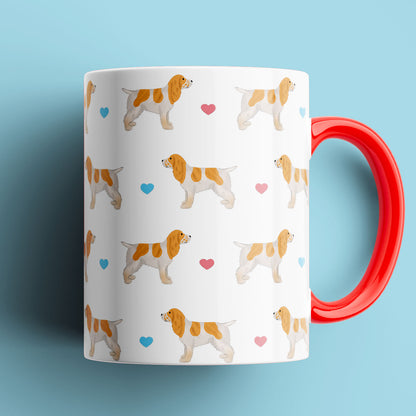 Lemon Roan Cocker Spaniel and Hearts Patterned Mug