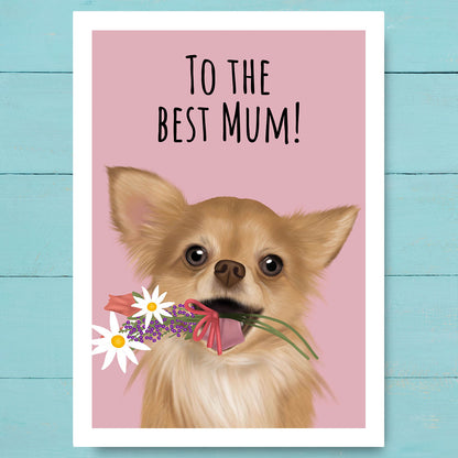 Long Haired Chihuahua Best Mum Card