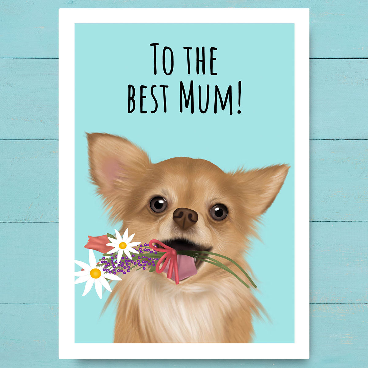 Long Haired Chihuahua Best Mum Card