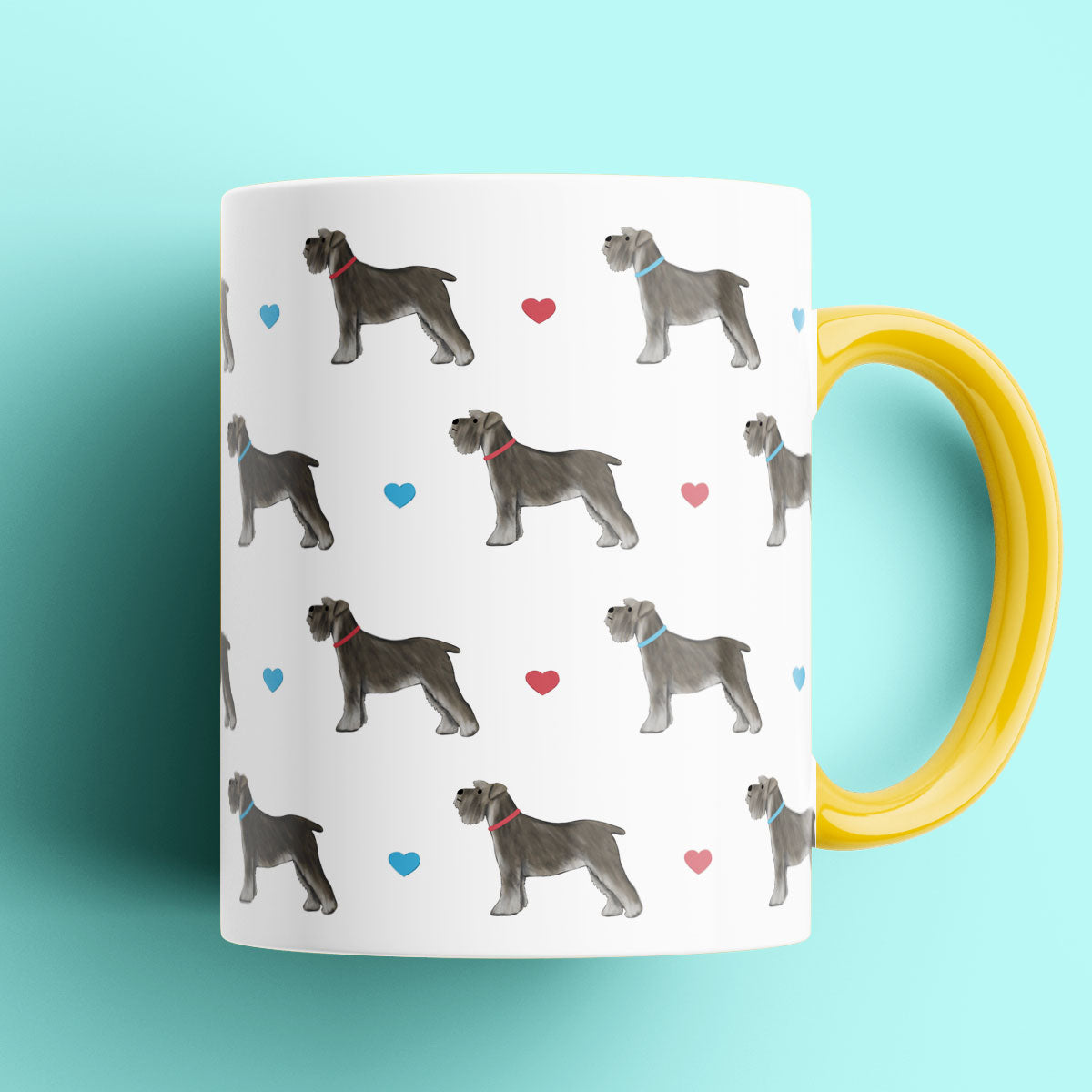 Miniature Schnauzers and Hearts Patterned Mug