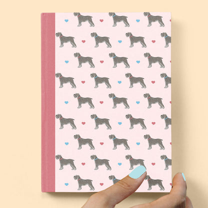 Miniature Schnauzers and Hearts Hardcover Journal