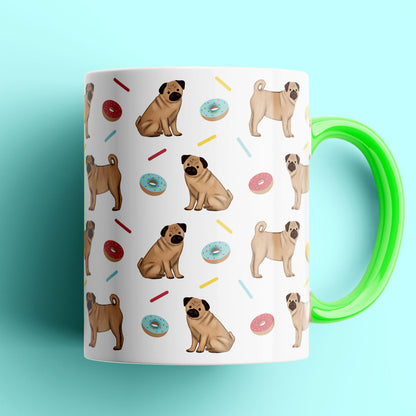 Pugs and Donuts Patterned Mug