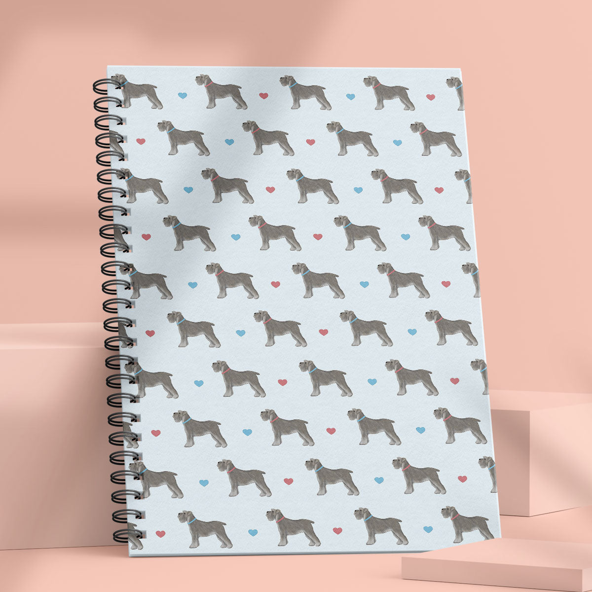 Miniature Schnauzer and Hearts Notebook