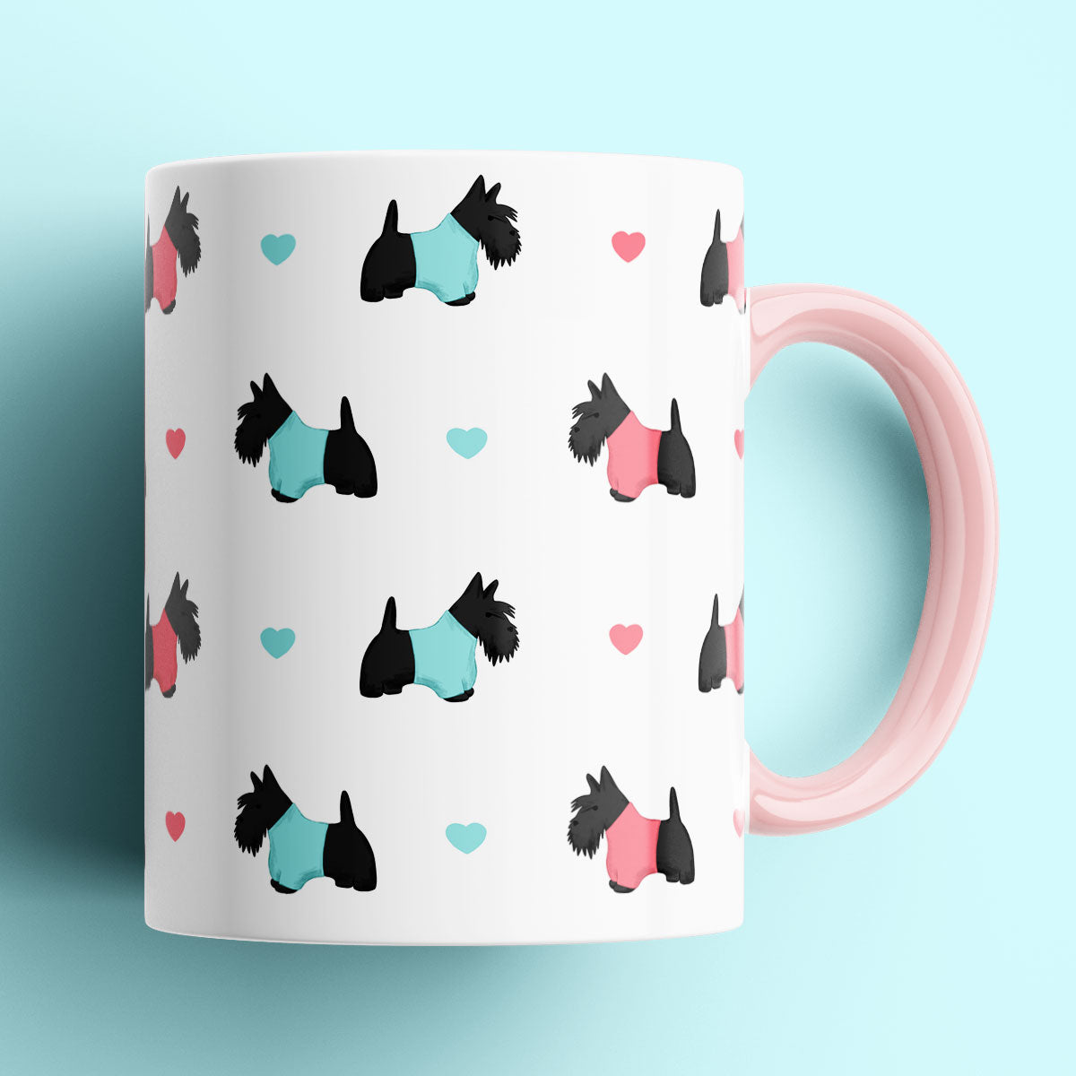 Scottie Dogs and Hearts Mug