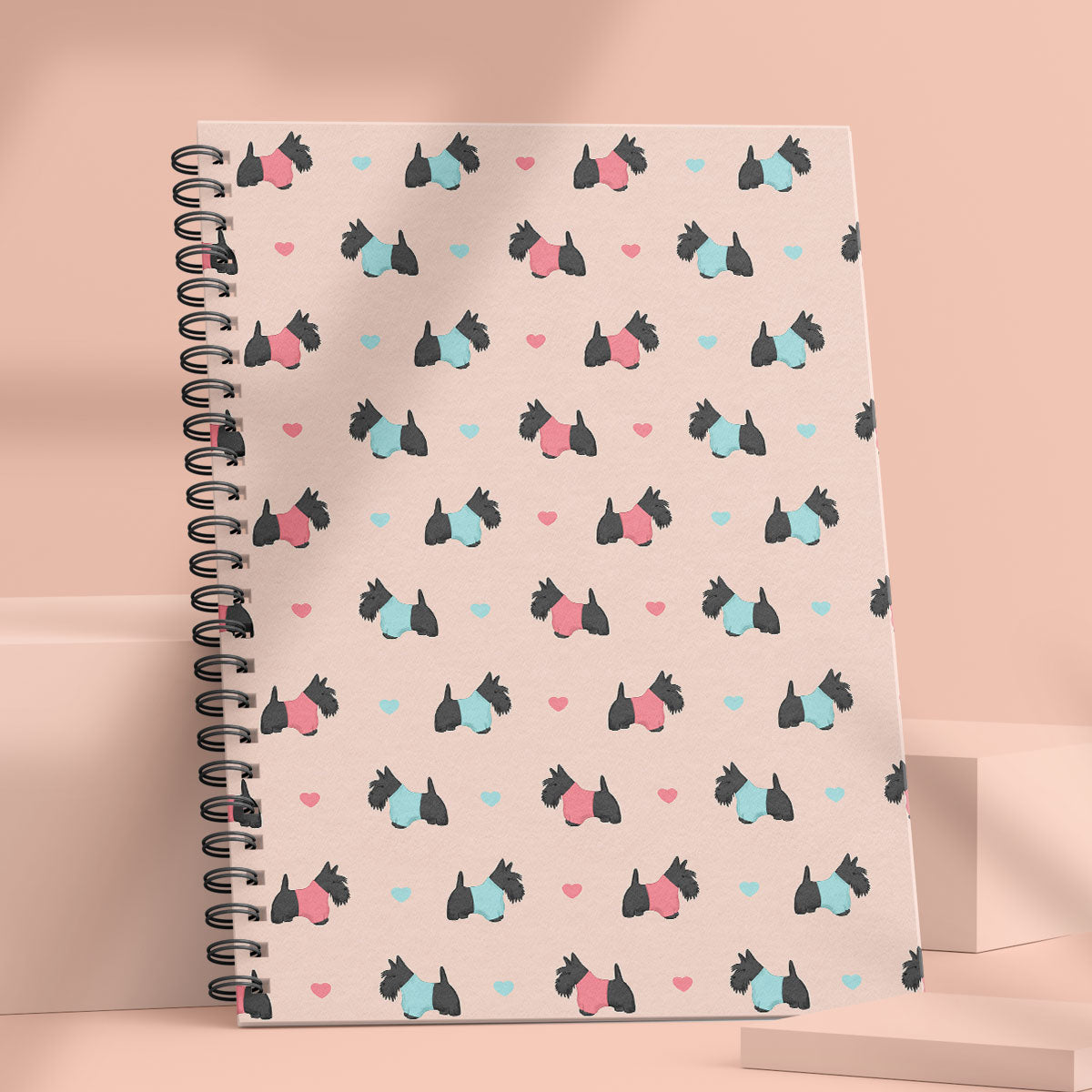 Scottish Terriers and Hearts Notebook
