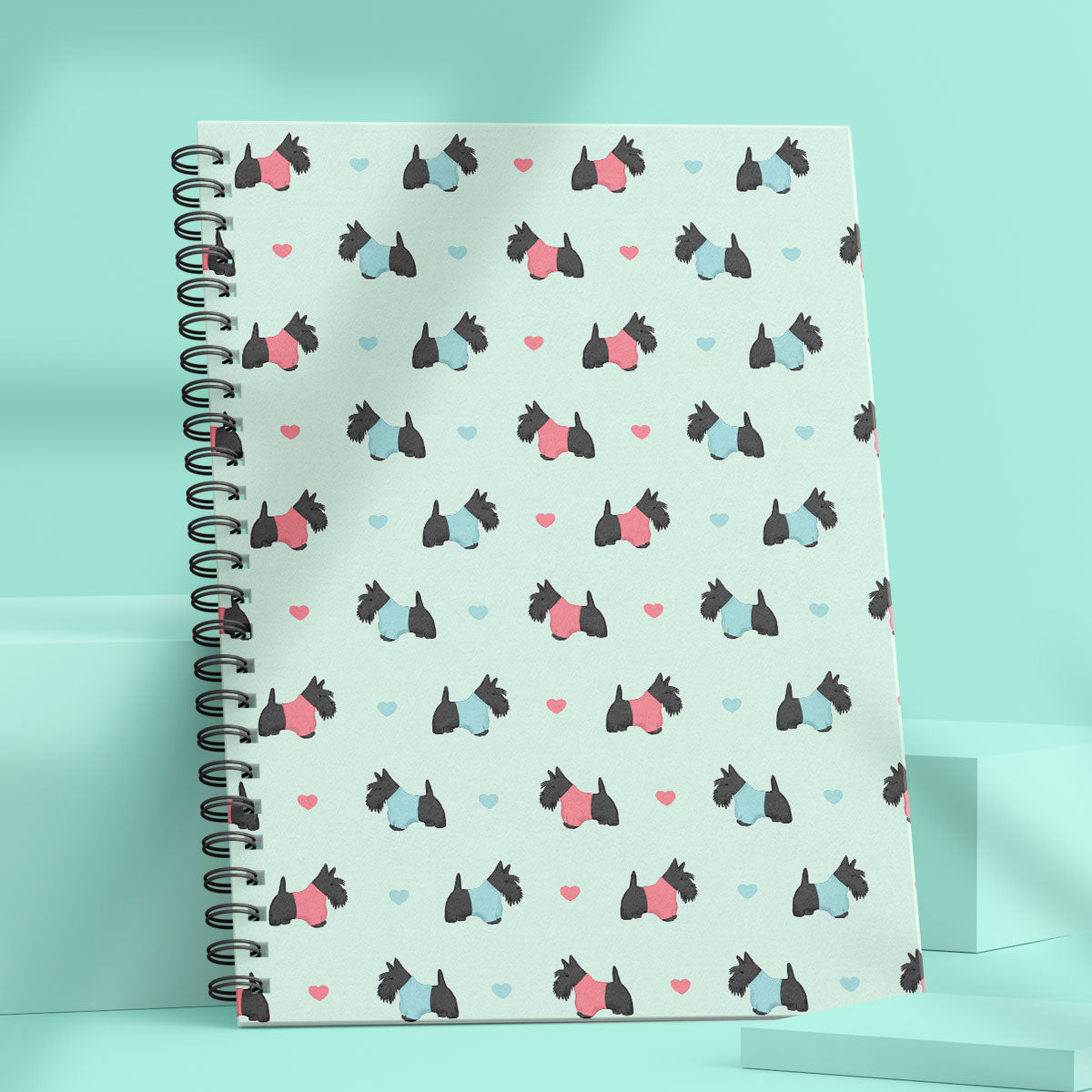 Scottish Terriers and Hearts Notebook
