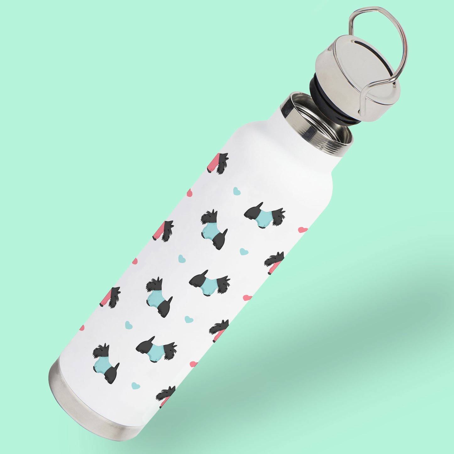 Scottish Terriers and Hearts Water Bottle