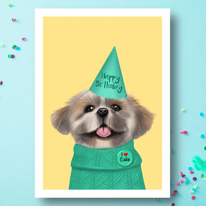 Shih Tzu Birthday Card