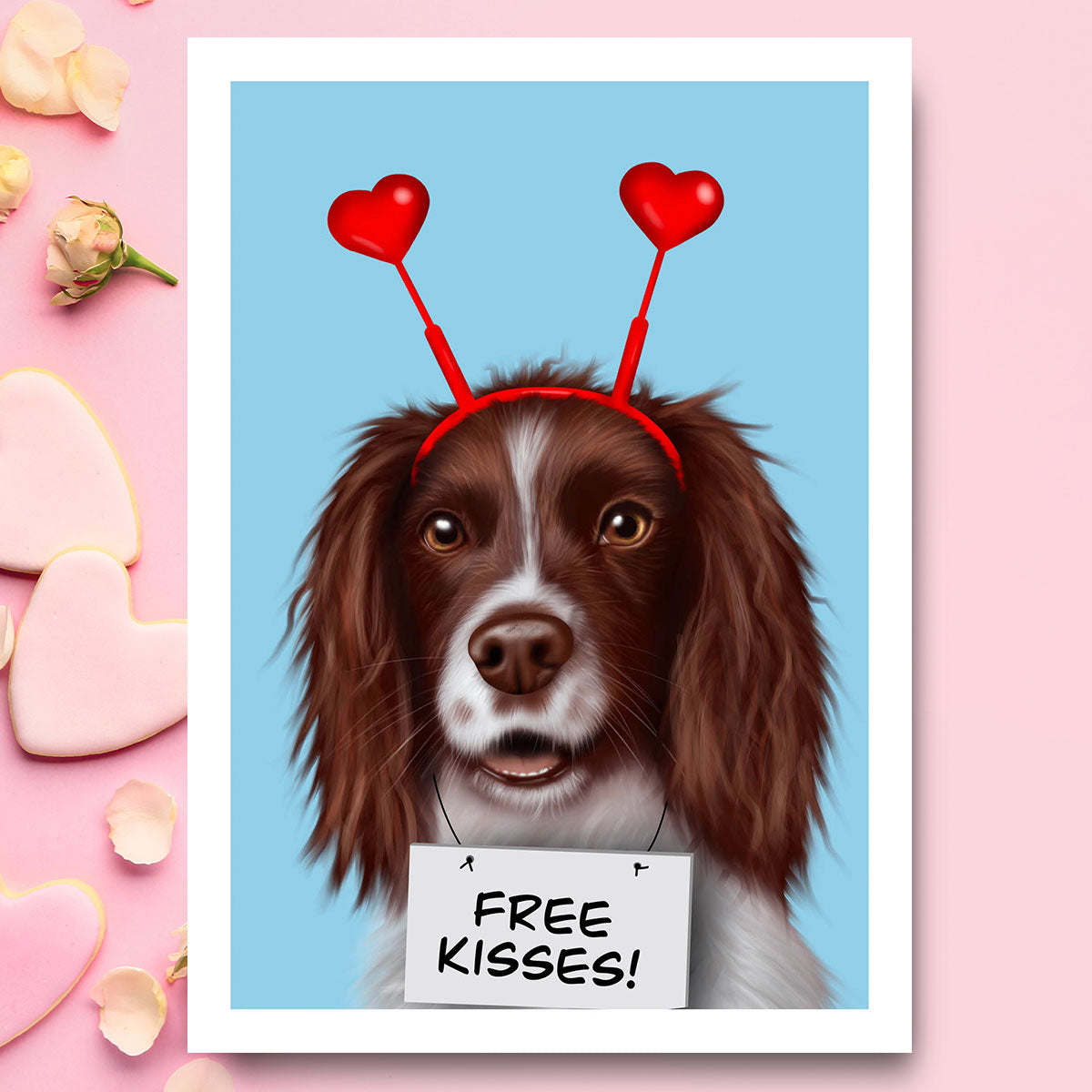 Springer Spaniel "Free Kisses" Card