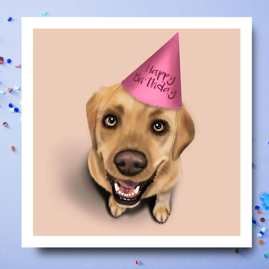 Yellow Labrador Birthday Card