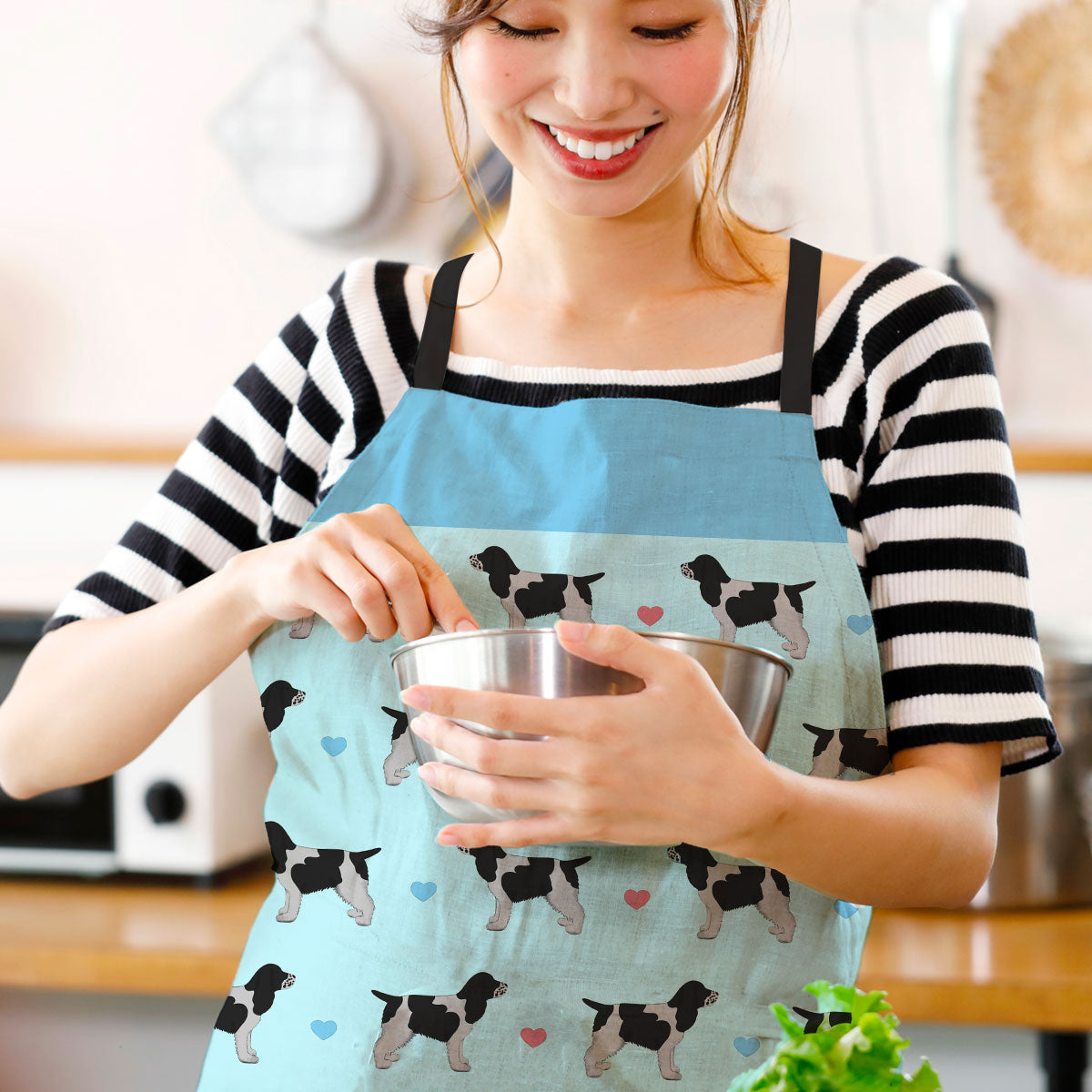 Blue Roan Cocker Spaniels and Hearts Apron