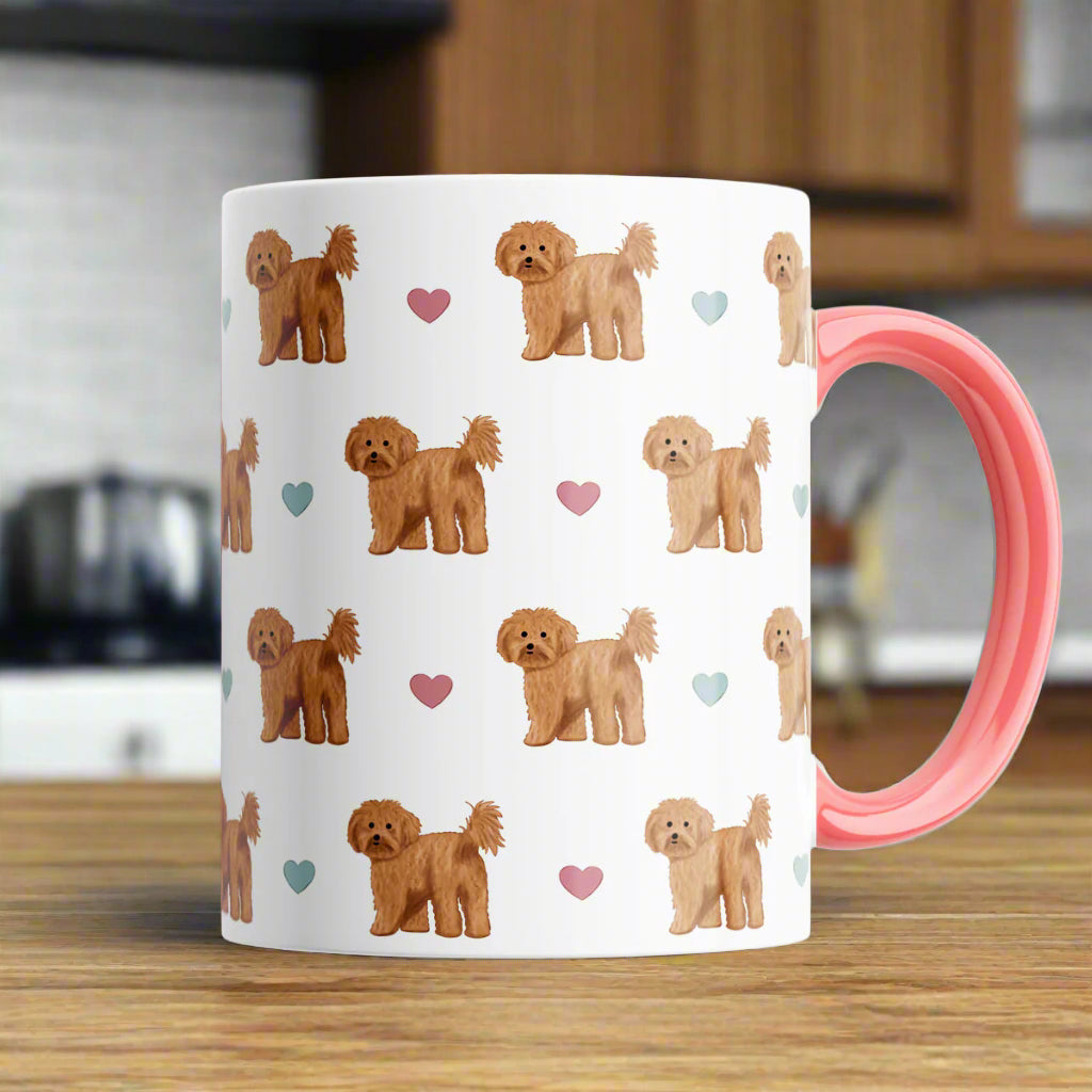 Cavapoos and Hearts Patterned Mug