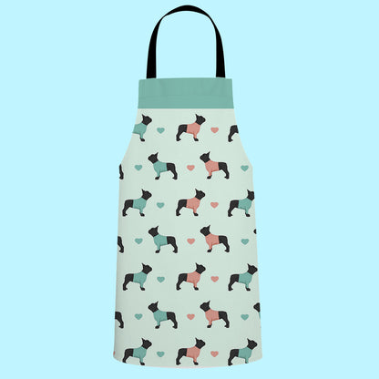 French bulldogs and Hearts Apron