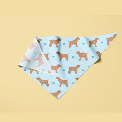 Golden Cocker Spaniels and Hearts Dog Bandana
