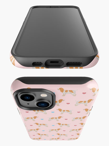 Orange Roan cocker Spaniels and Hearts iPhone Tough Case