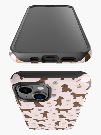 Chocolate Cockapoos and Cupcakes iPhone Tough Case